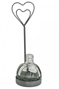Kartenhalter Zink Ständer mit  Mini Vase